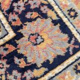 Beige and blue wool Persian rug with a velvet effect, 170x240cm.