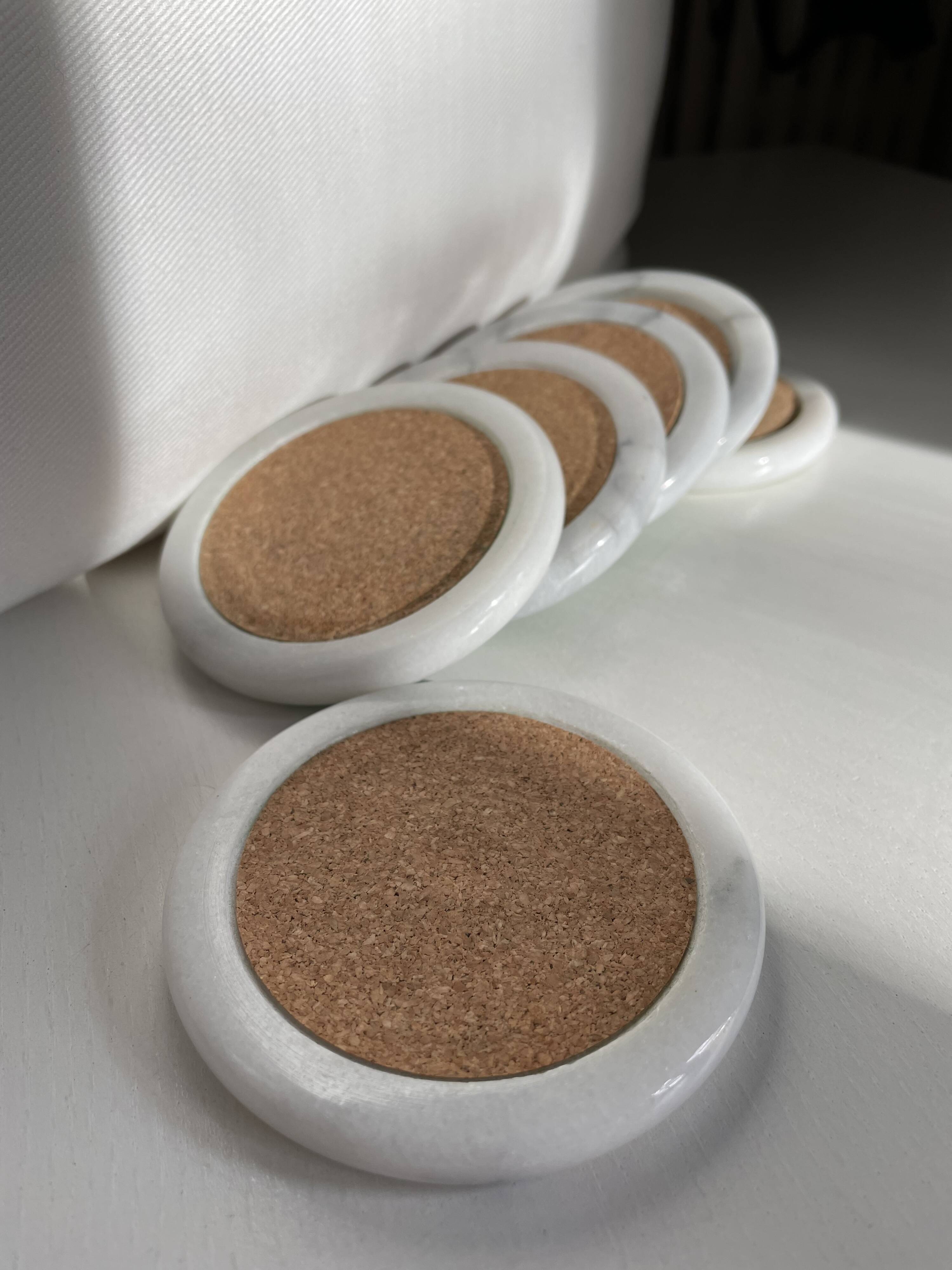 Set de 6 sous-verres en marbre