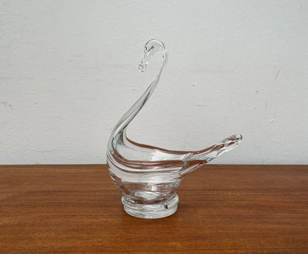 Vintage Glass Swan-Shaped Vase