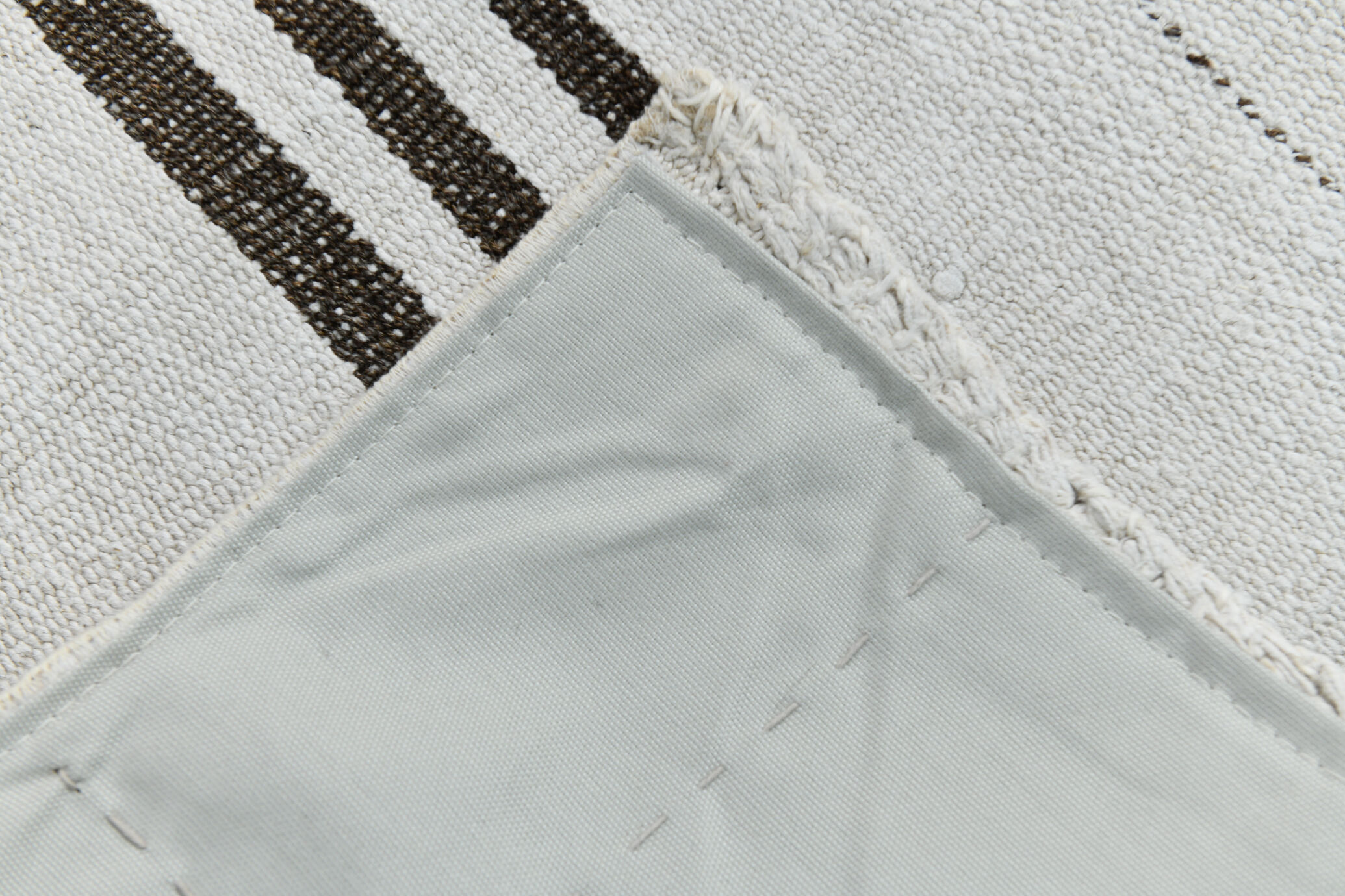 2x8 white brown hemp runner rug 57x260cm