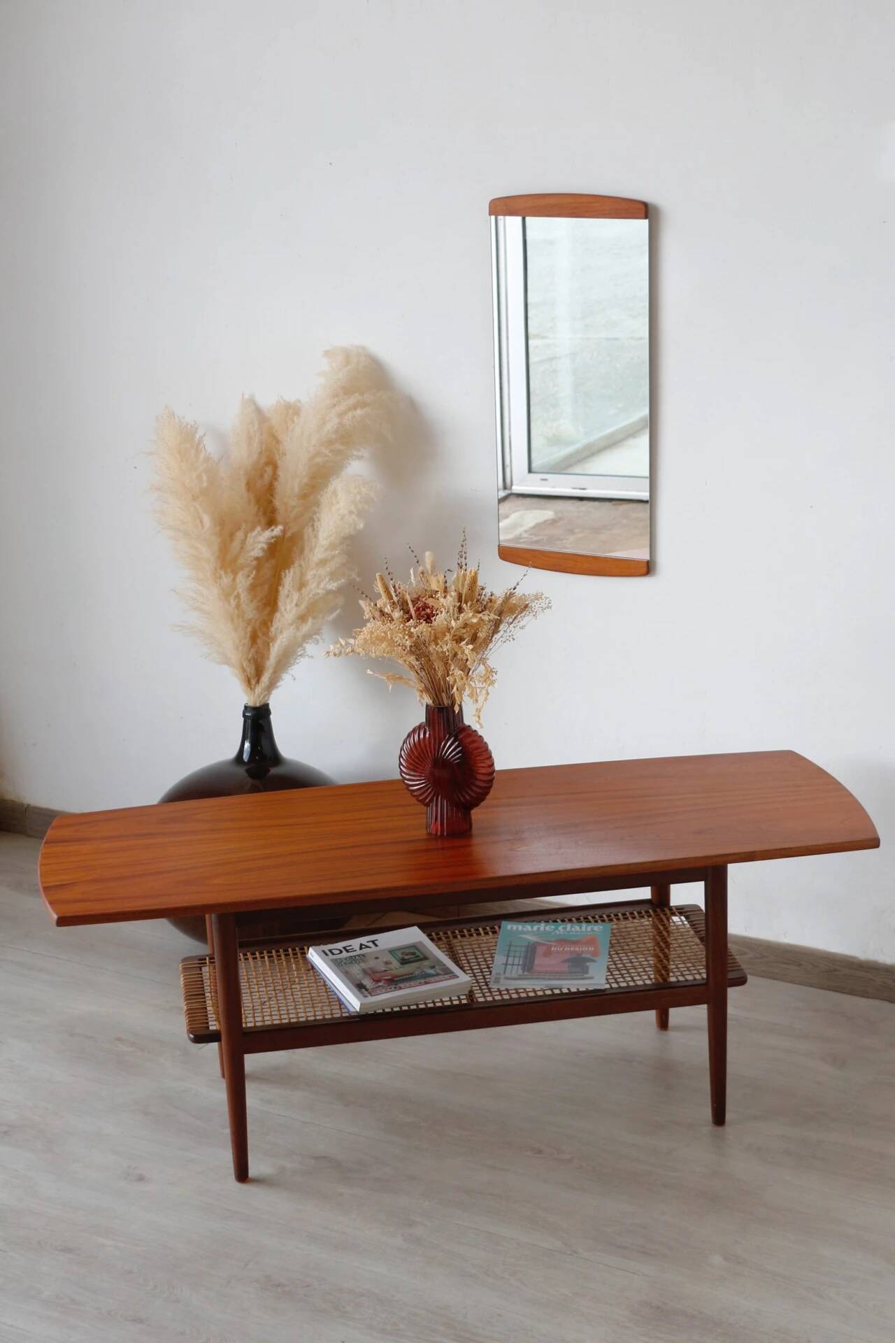 Table basse danoise double plateau en teck 1960