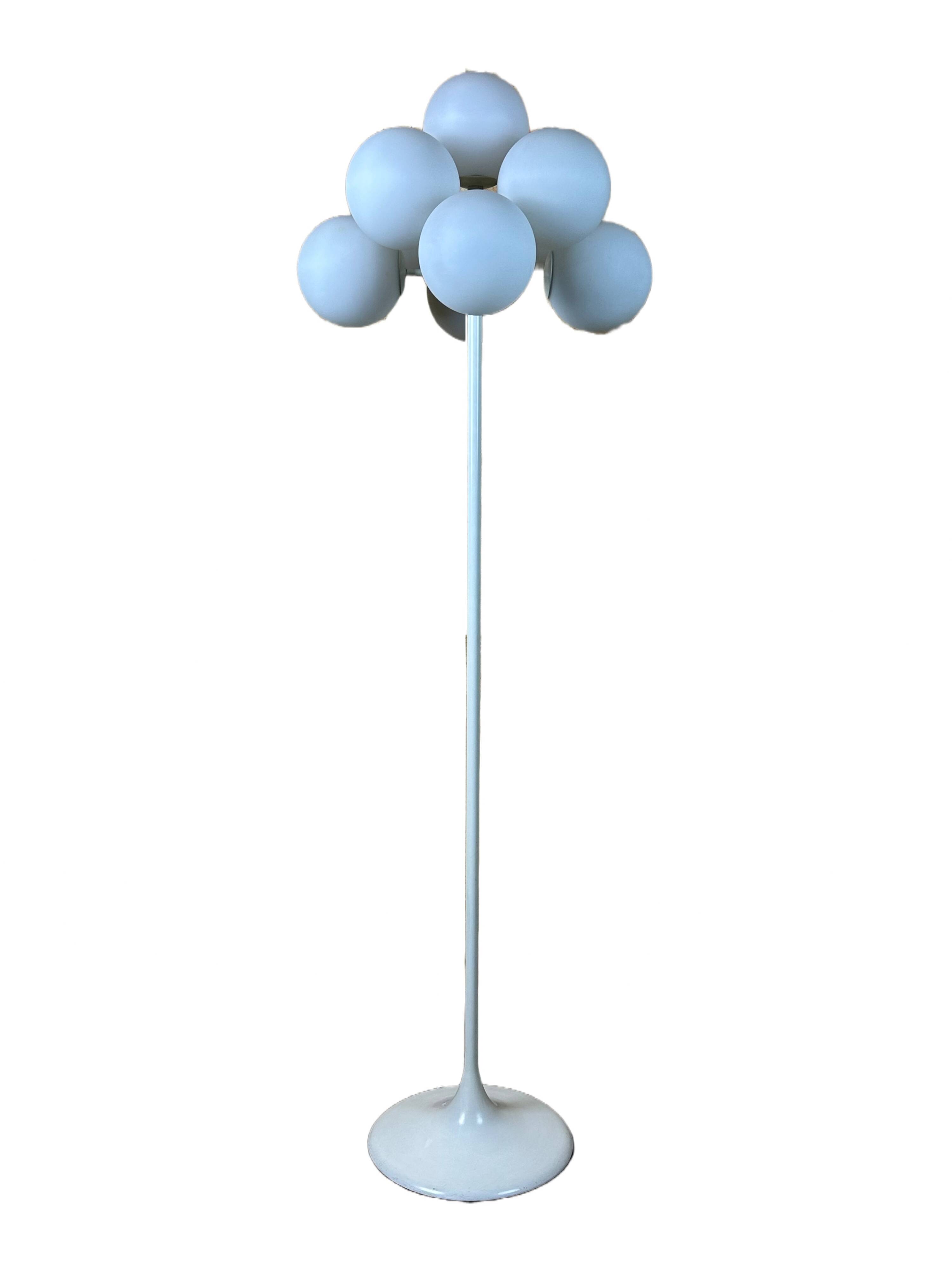 60s 70s floor lamp ball lamp by ER Nele for Temde Leuchten Switzerland