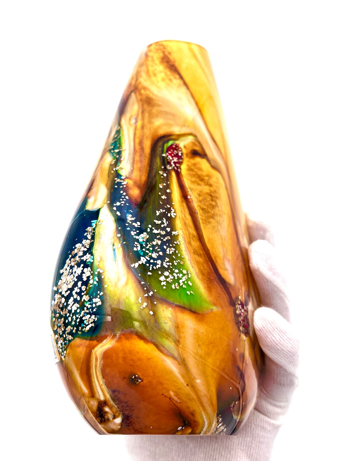 Murano Sommerso Vase OBALL Signed & Labeled 24k Gold H30cm 2.5kg New