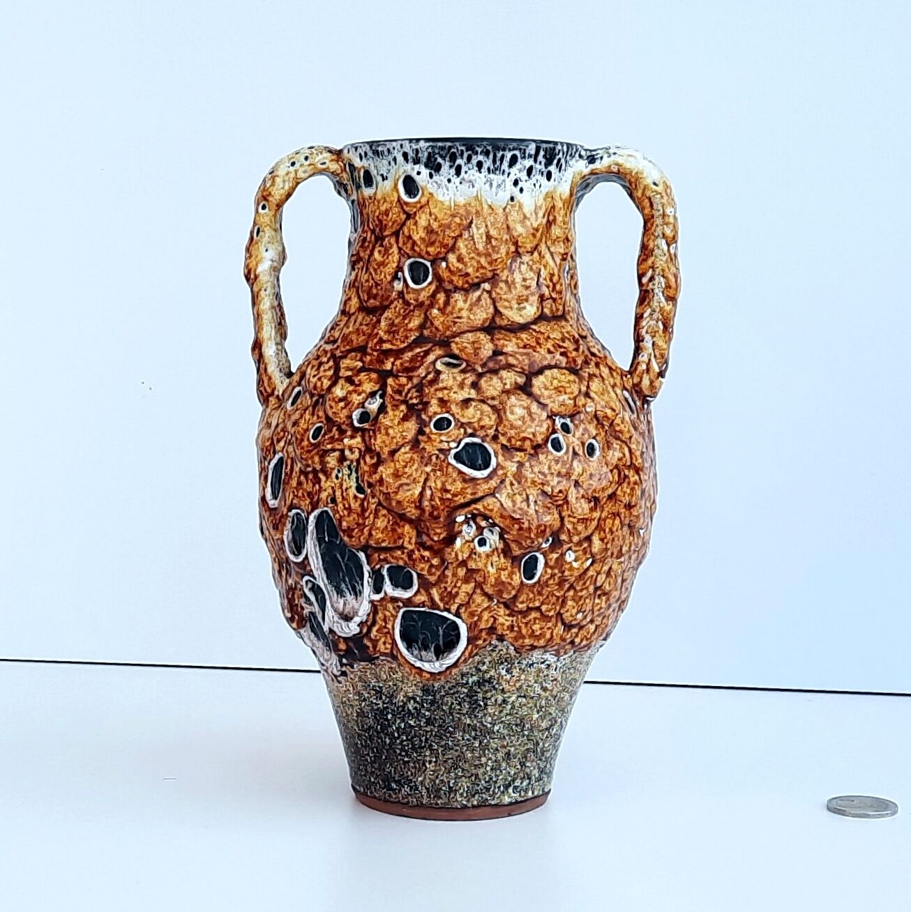 Ceramic vase enamels of the cyclops glaciers Annecy fat lava 1960
