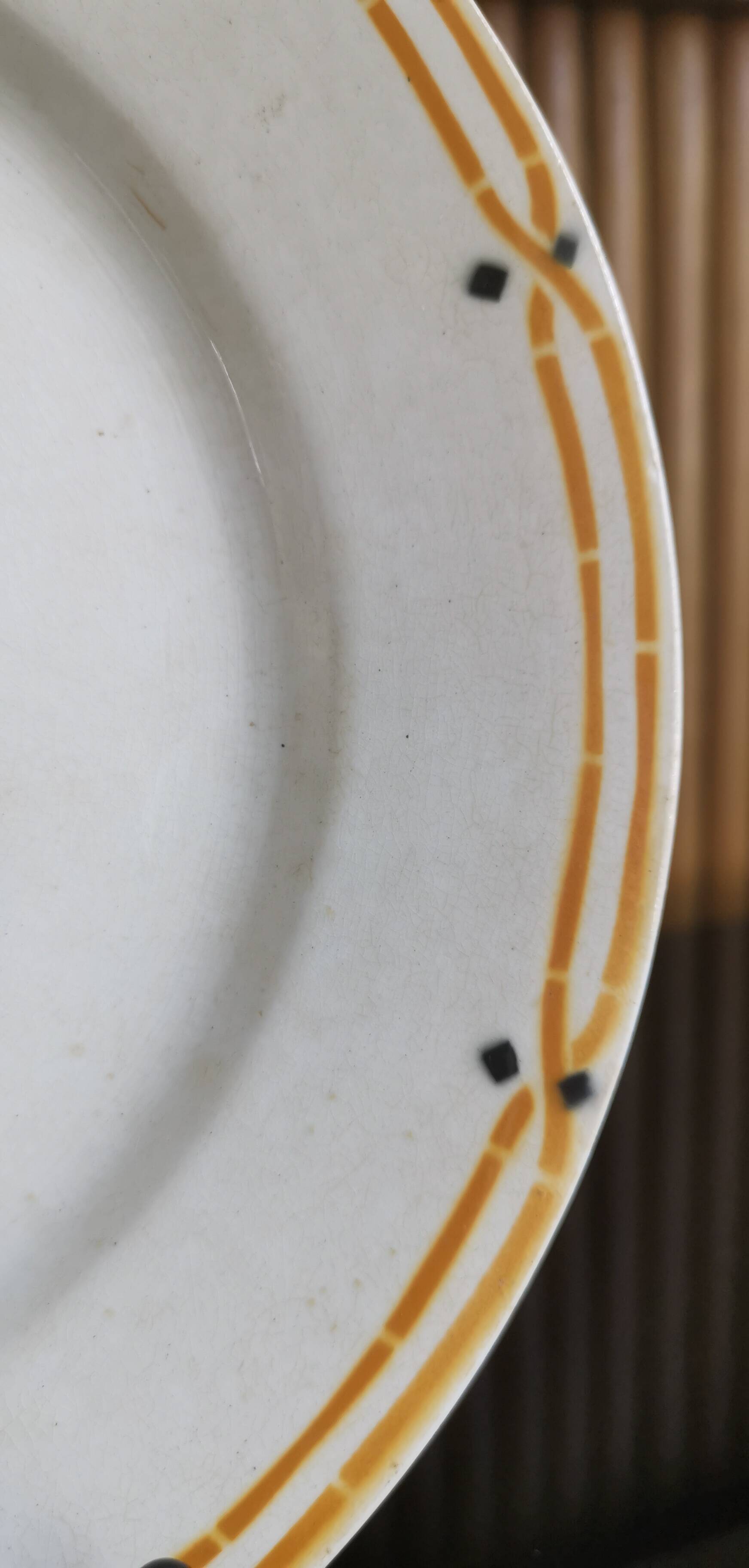 Flat plate old tunis floral porcelain HB French antique