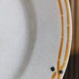 Flat plate old tunis floral porcelain HB French antique