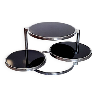 Round coffee table with 3 tiers, 1970s-80s