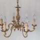 Genuine bronze lustre Lucien Gau Paris 6 lights 1960s