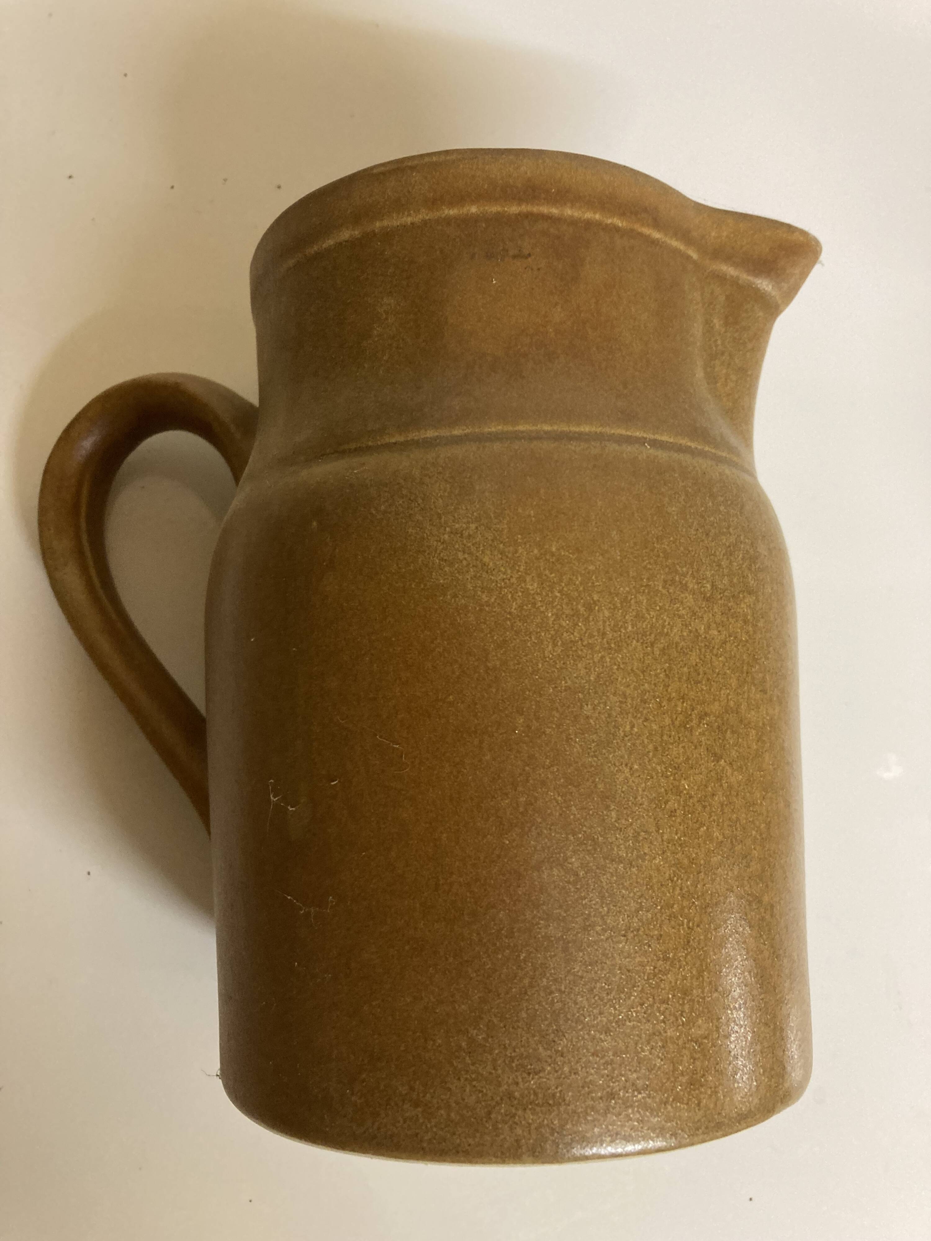 Brown glazed stoneware jug Digoin 1960