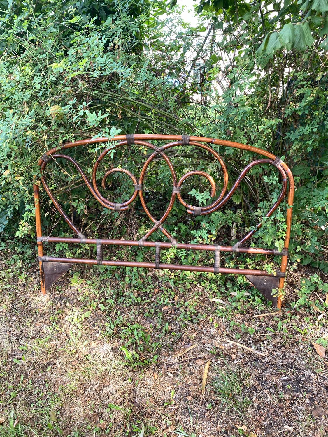 Vintage rattan headboard