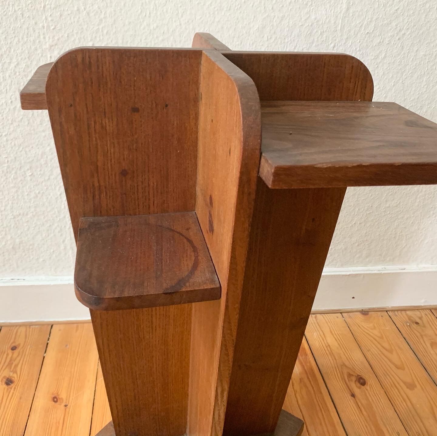 Side table / art deco harness in solid oak - c.1940