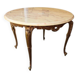 Table basse en bronze de style Louis XV avec plateau en marbre, XXe siècle