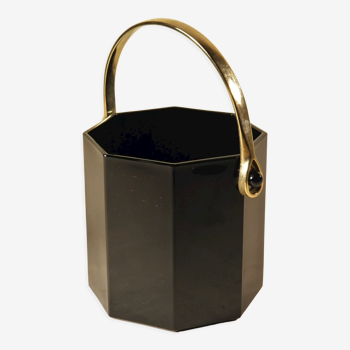 Black and gold ice bucket