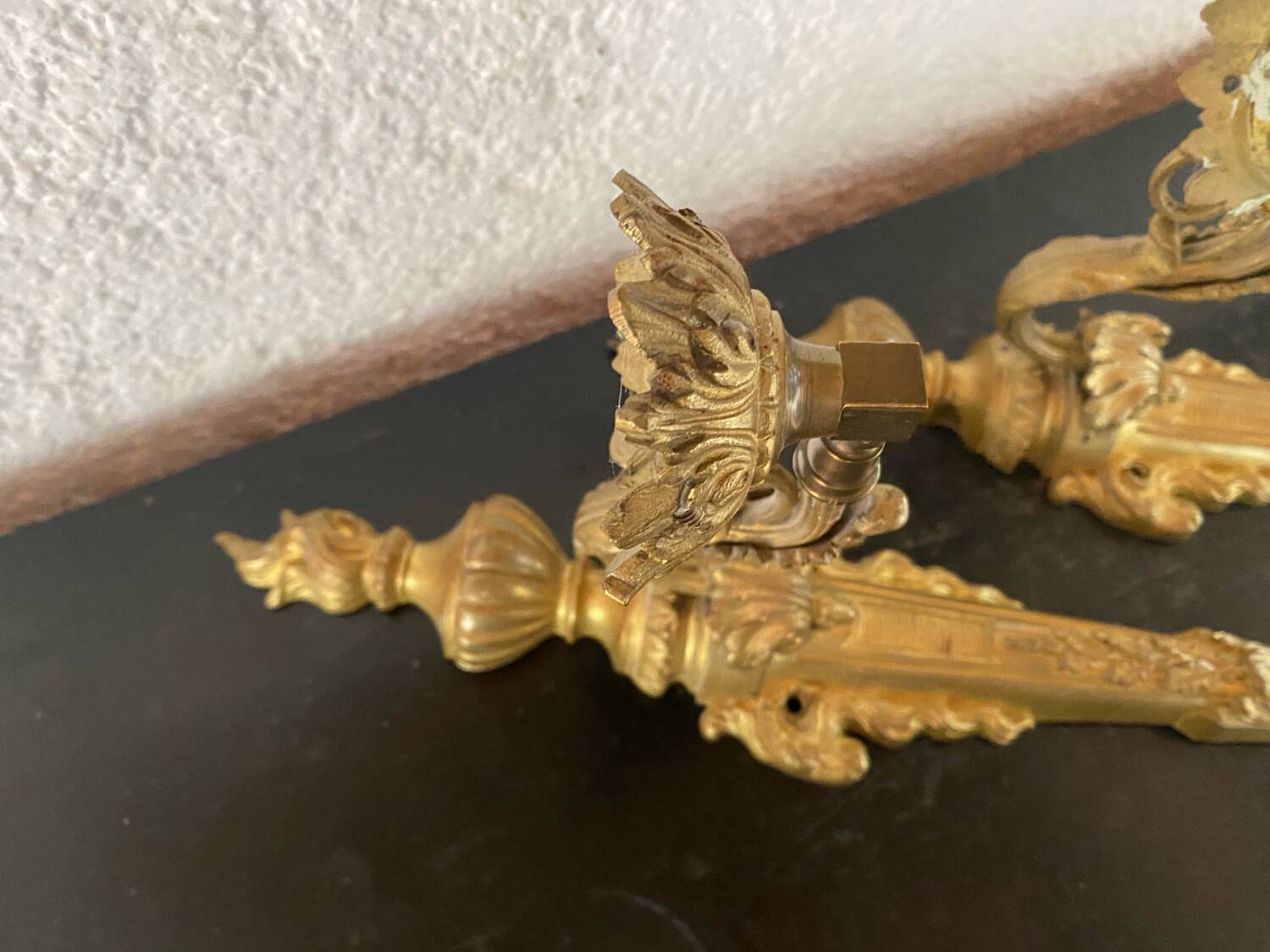 Paire d’appliques murales en bronze XIX