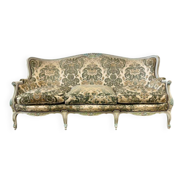 Vintage grey beige baroque armchair/sofa/lounge.