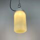Lampe à Suspension Industrielle en Porcelaine Blanche avec Verre Laiteux, 1970s