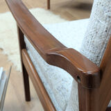 2 reupholstered Scandinavian armchairs