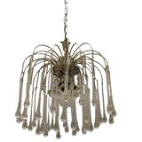 Murano glass drop waterfall chandelier, 1960s