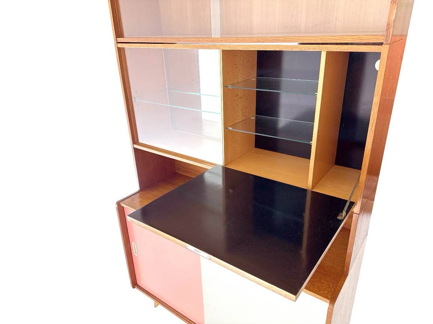 Vintage U-452 cabinet with display case and bar - Jiri Jiroutek