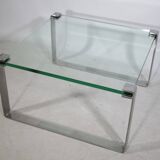 Glass Chrome Coffee Table Draenert 1022 1970s Narrow