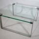 Table basse étroite en verre chromé Draenert 1022 années 1970