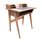 Vintage oak compass leg desk.