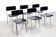 Set of six rare Friso Kramer stackable and foldable Revolt theatre chairs