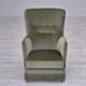 1970s, Danish armchair, velour, beech wood, original excellent condition.