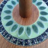 Plateau à fromages bois décor émaillé vintage