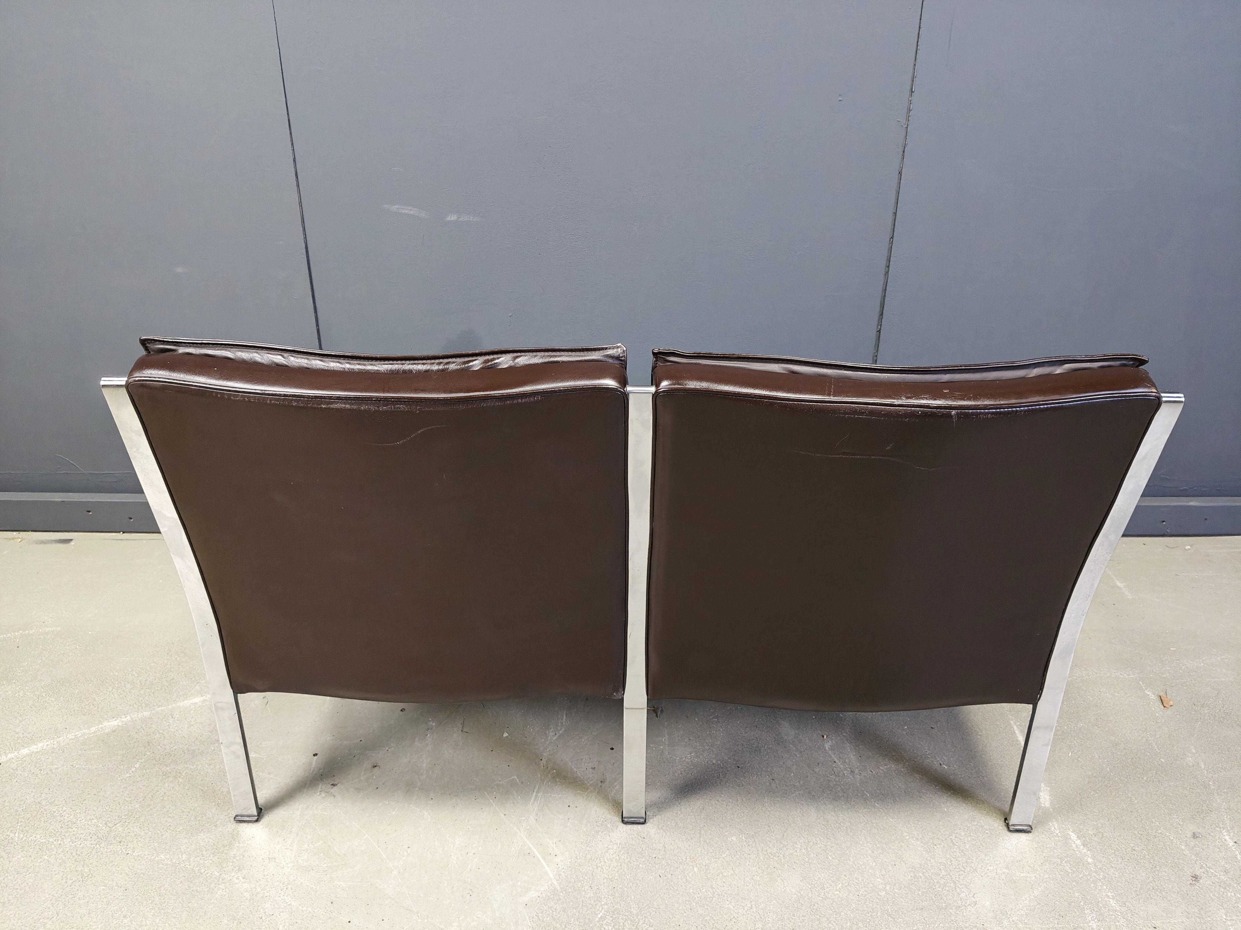 Leather sofa by Preben Fabricius and Jorgen Kastholm for Walter Knoll