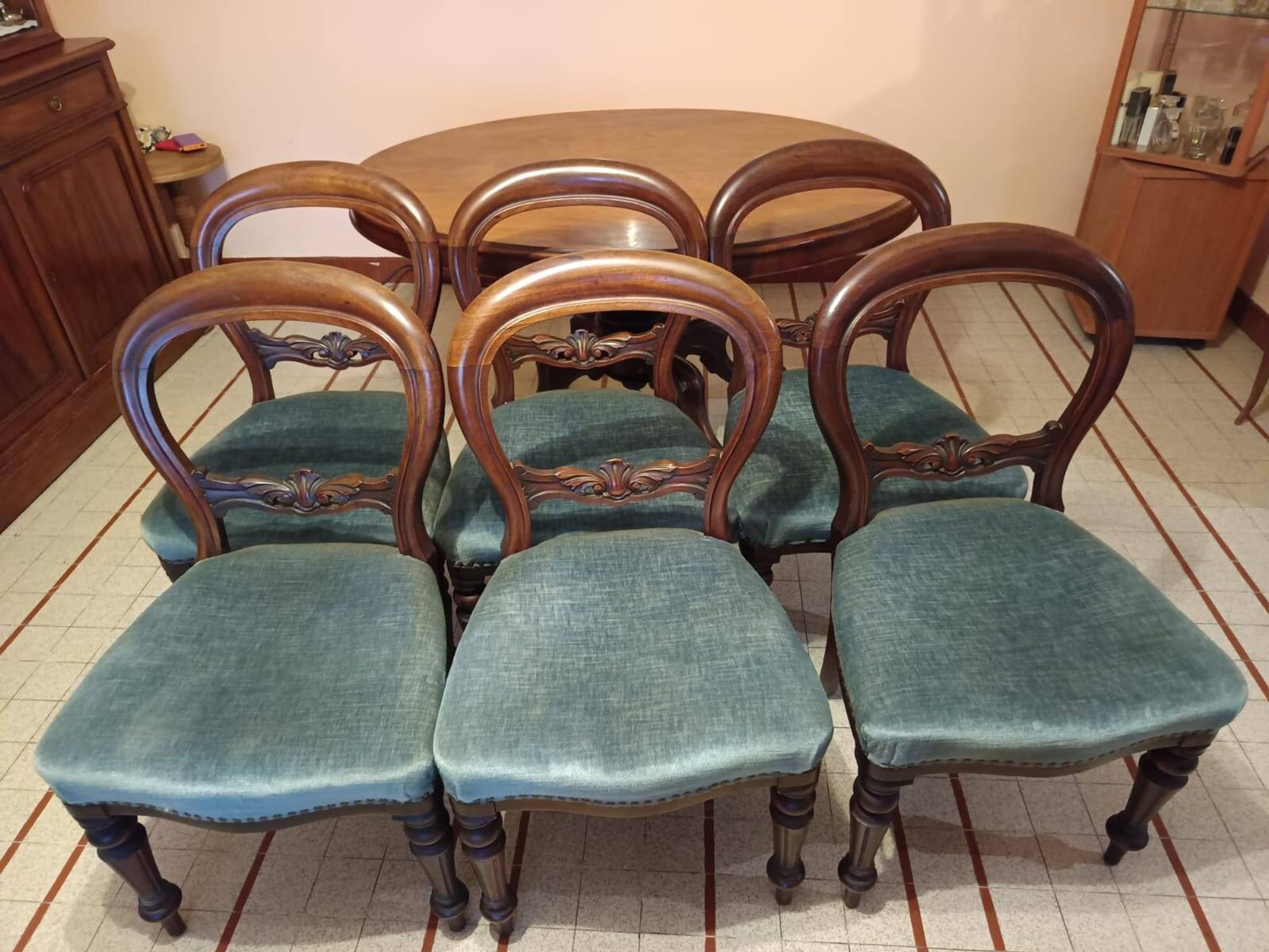 Set of 6 English chairs, Louis Philippe period