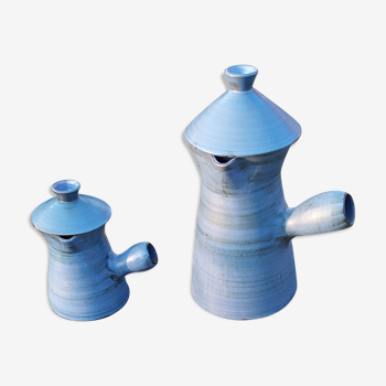 Set of 2 pitchers in modernist ceramic Grand Jean in Vallauris
