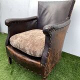 Vintage leather club chair, 1930s