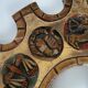 Spanish Zodiac Sunburst Mirror with Sculpted Red Giltwood Frame, Arnolfini, 1950s