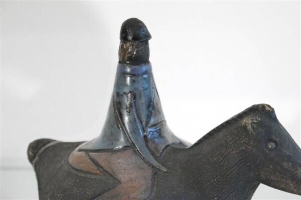 Cheval et son cavalier en ceramique de Lars bergsten