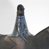 Horse and rider in ceramic by Lars Bergsten