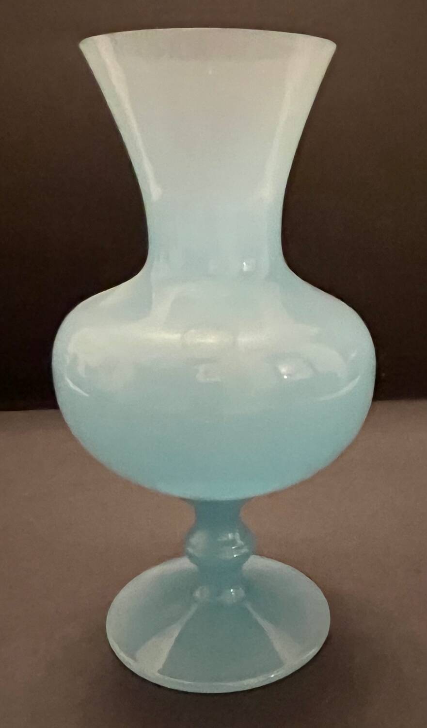 Small blue opaline vase