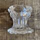 Set of 4 vintage conical moulded glass candle holders sully