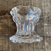 Set of 4 vintage conical moulded glass candle holders sully
