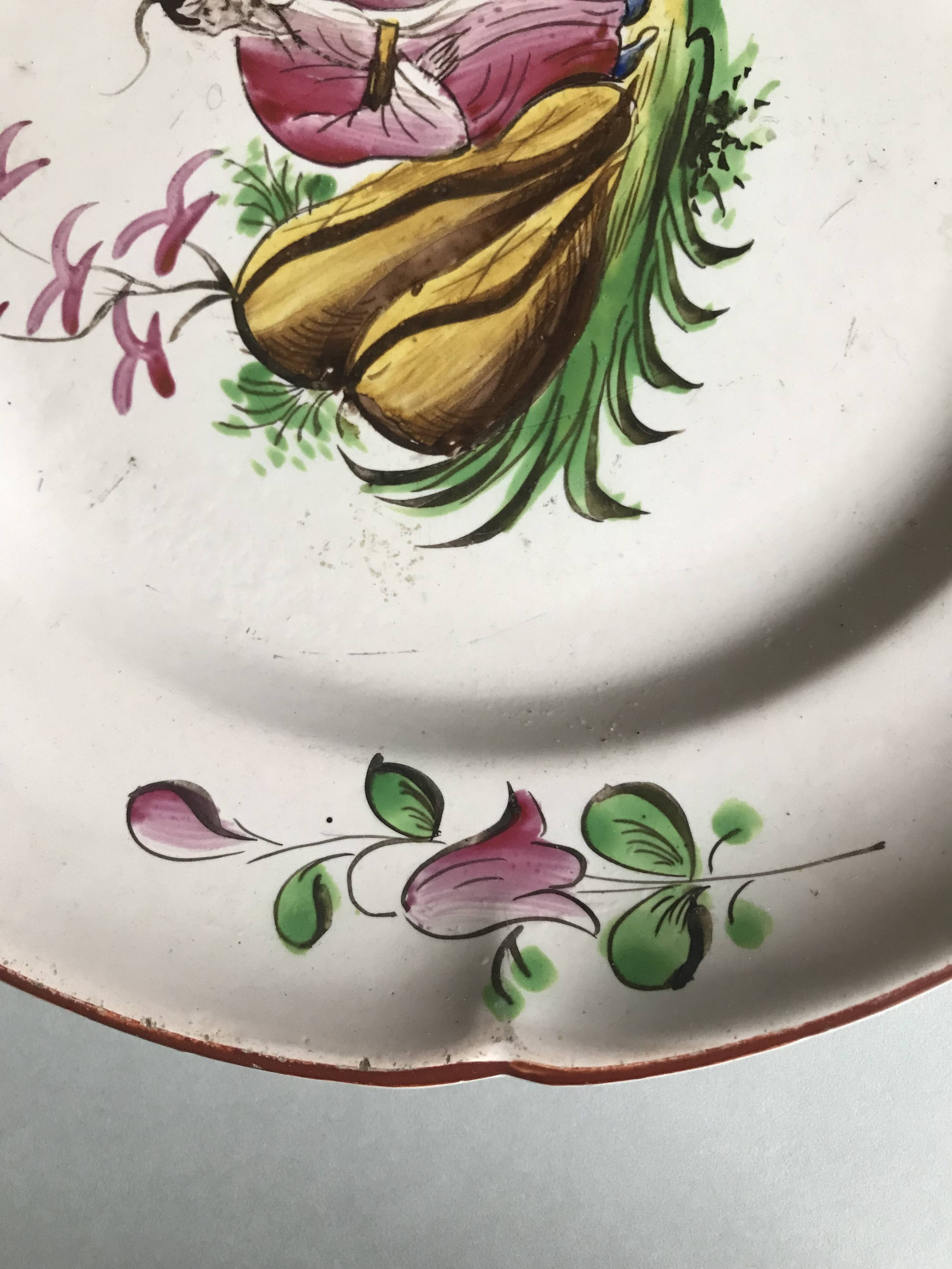 Old earthenware dish with Chinese decoration, 19th century