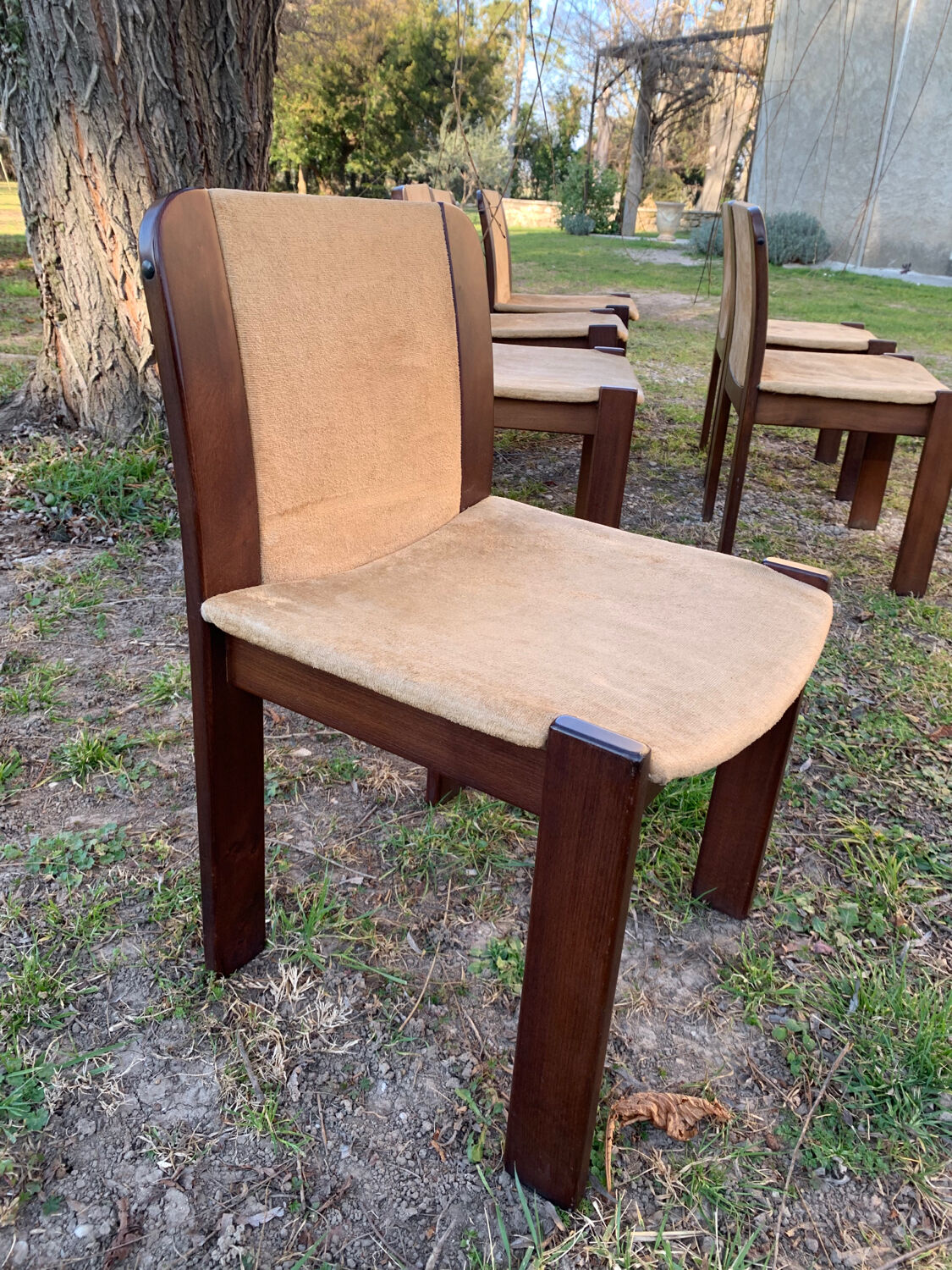 Series of 6 70s Scandinavian style chairs