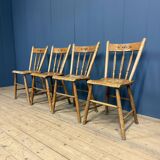 Set of four painted Dutch kitchen chairs.