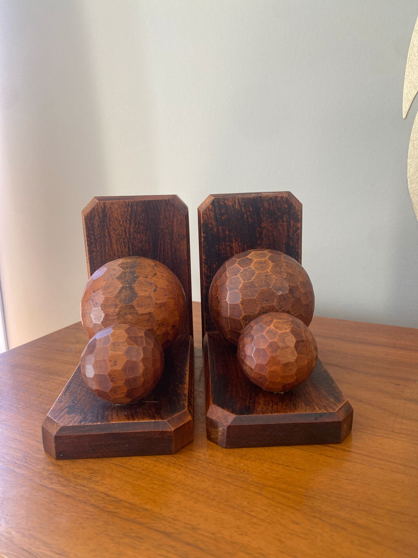 Paire de serres-livres boules