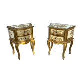 Venetian wooden bedside pair