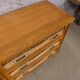 Chest of drawers vintage rattan and oak compass feet