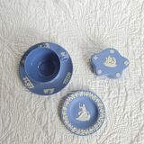 Service thé Wedgwood en biscuit bleu et blanc