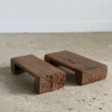 Mini Asian teak side stool blonde