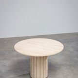 Circular modernist dining table in travertine 1970