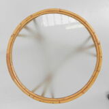 Bamboo coffee table with round glass top