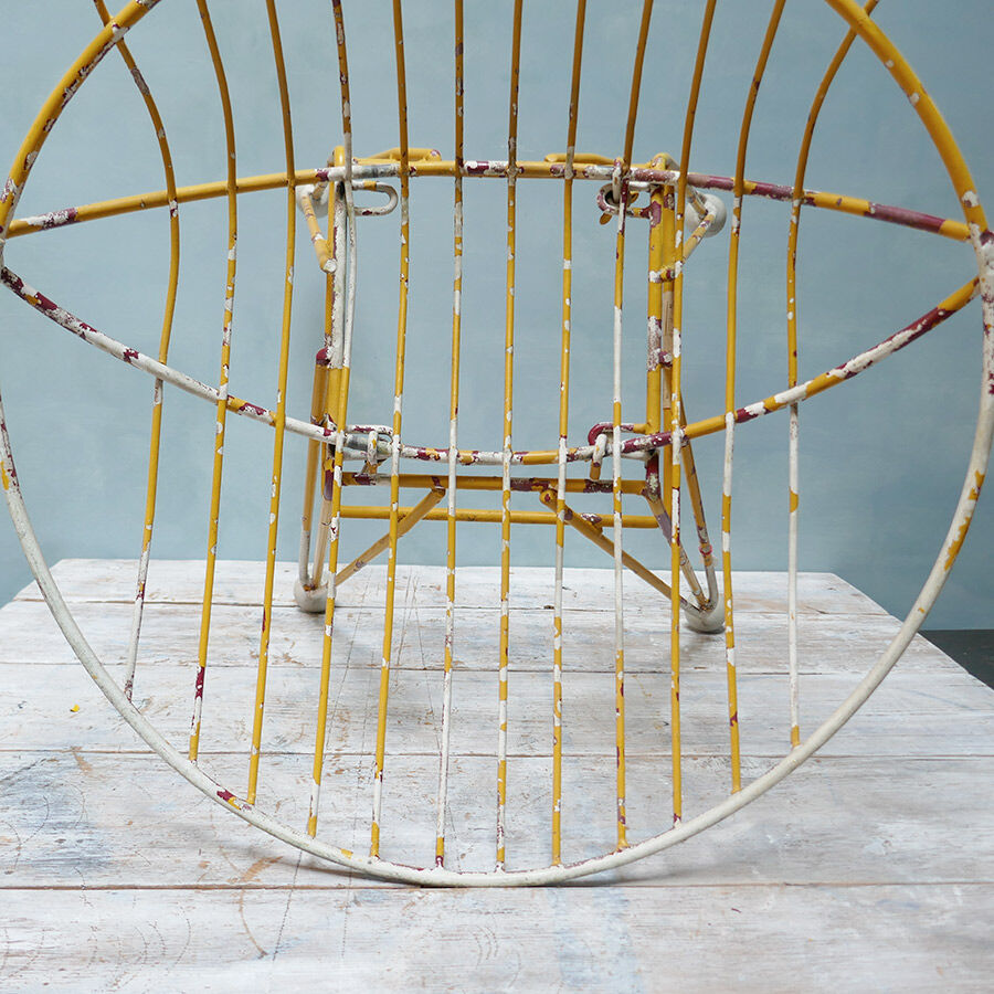 Yellow metal basket Chair years 50